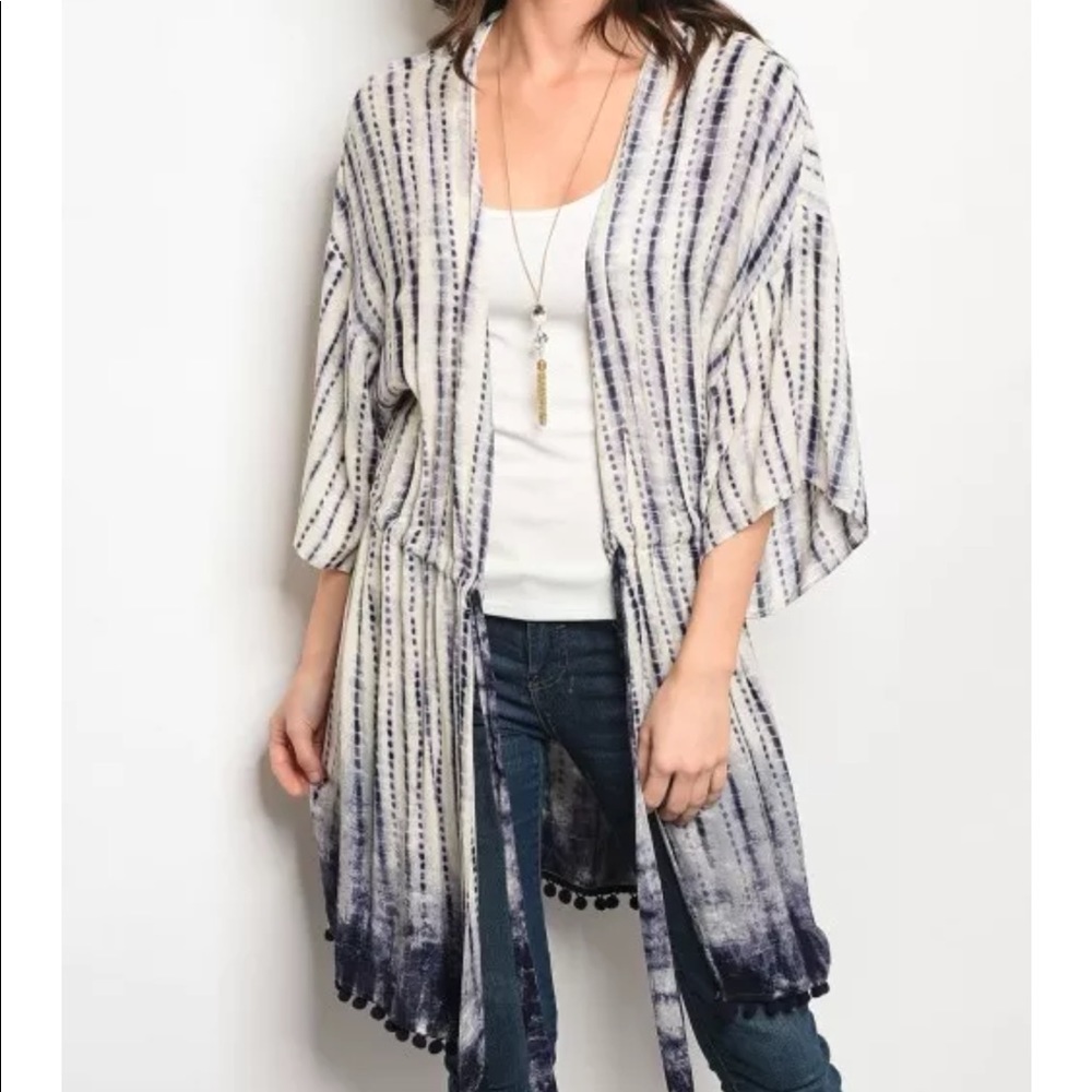 Blue/White Tye Dyed Kimono